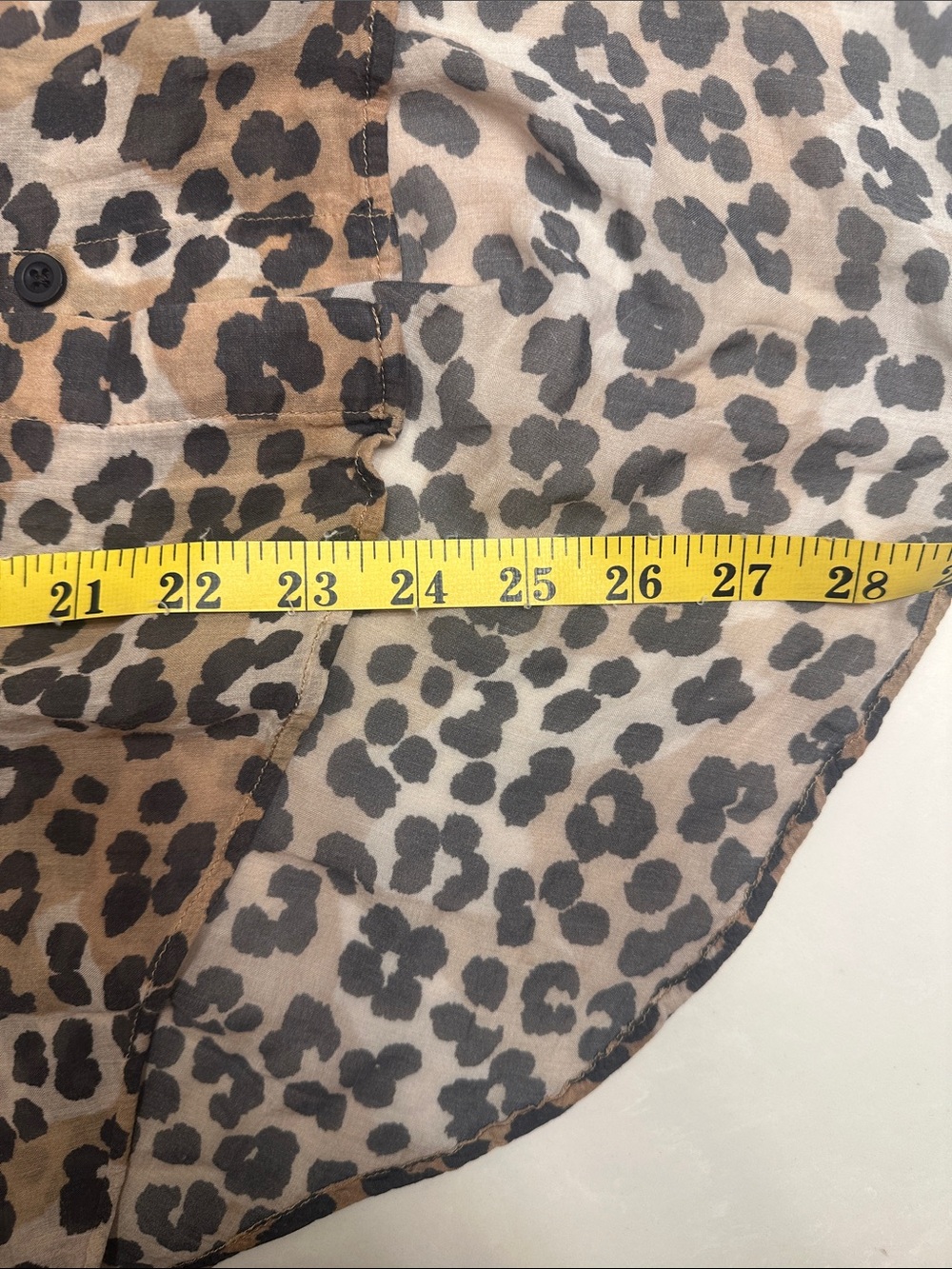 Bella Dahl Brown and Black Leopard Print Sleeveless Button-Front Top - Picture 7 of 8